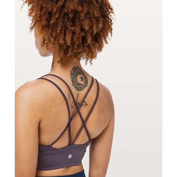 Lululemon Pushing Limits Bra Cyber Purple Size 6 Strappy Longline - Picture 3 of 9